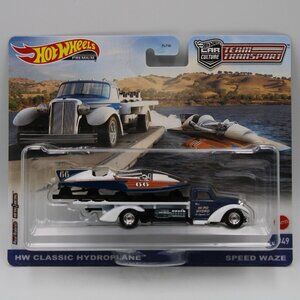 Hot Wheels Premium HW Classic Hydroplane On Speed Waze Team Transport No. 49